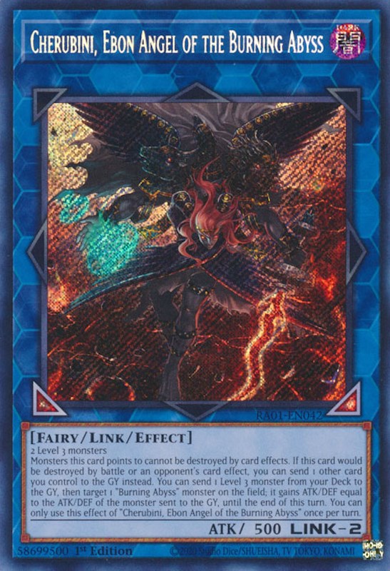 Cherubini, Ebon Angel of the Burning Abyss [RA01-EN042] Secret Rare | Fandemonia Ltd