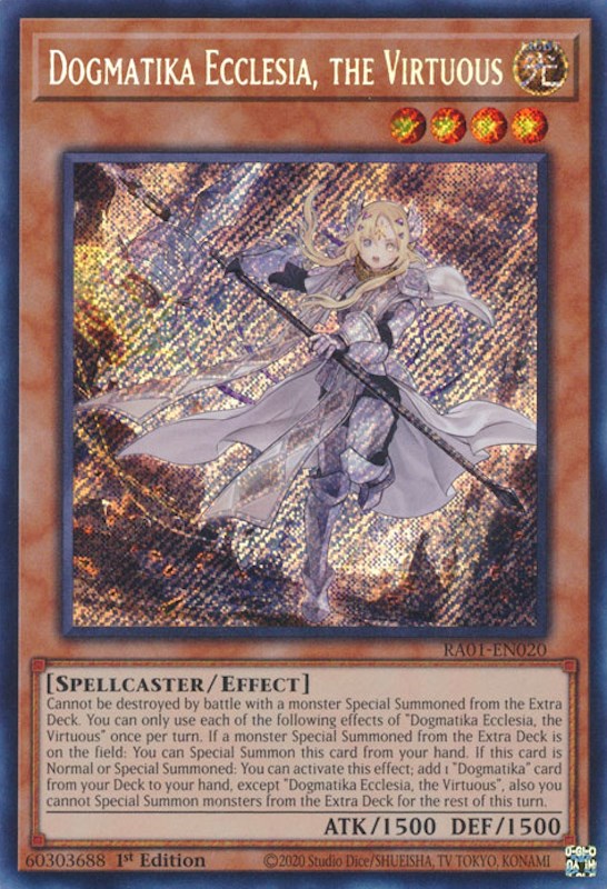 Dogmatika Ecclesia, the Virtuous [RA01-EN020] Secret Rare | Fandemonia Ltd