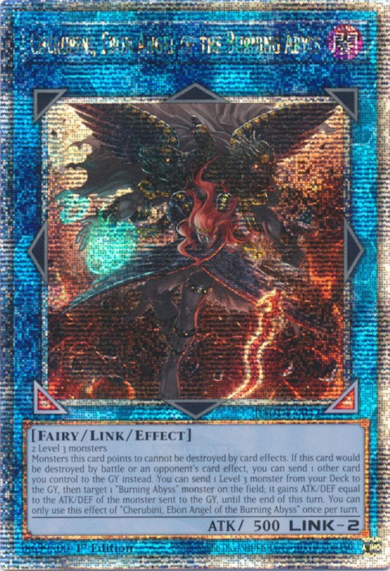 Cherubini, Ebon Angel of the Burning Abyss [RA01-EN042] Quarter Century Secret Rare | Fandemonia Ltd