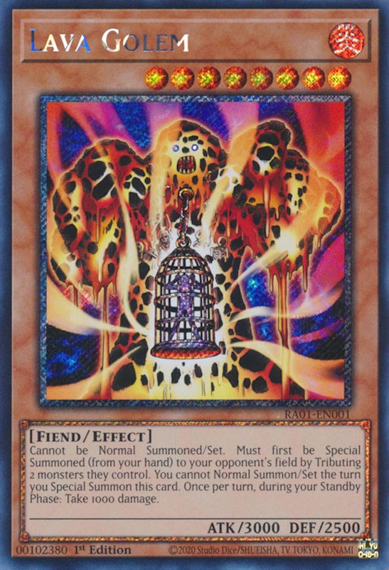 Lava Golem [RA01-EN001] Platinum Secret Rare | Fandemonia Ltd