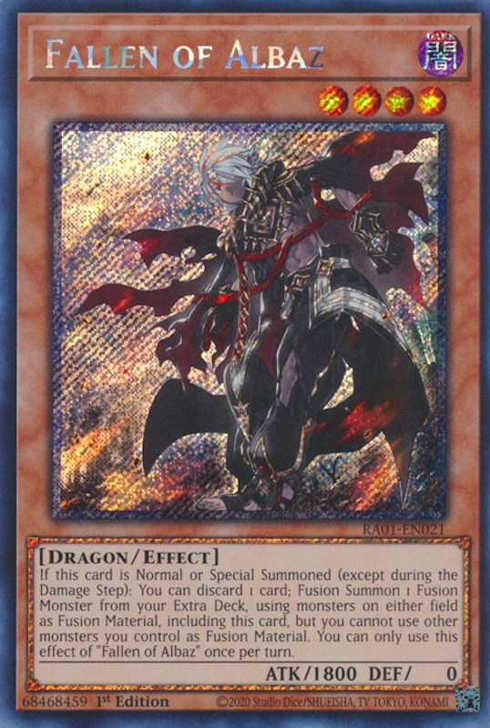 Fallen of Albaz [RA01-EN021] Platinum Secret Rare | Fandemonia Ltd