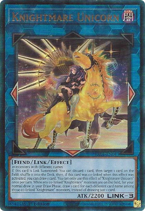 Knightmare Unicorn (Alternate Art) [RA01-EN043] Prismatic Ultimate Rare | Fandemonia Ltd