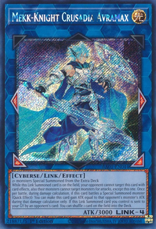 Mekk-Knight Crusadia Avramax [RA01-EN044] Platinum Secret Rare | Fandemonia Ltd