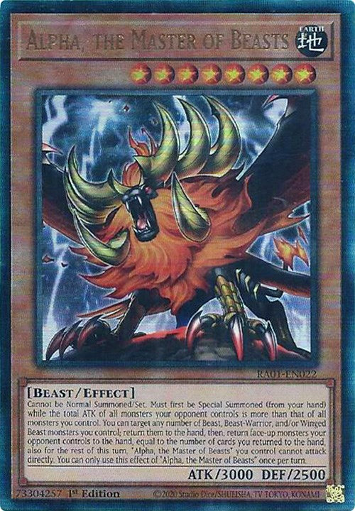 Alpha, the Master of Beasts [RA01-EN022] Prismatic Ultimate Rare | Fandemonia Ltd