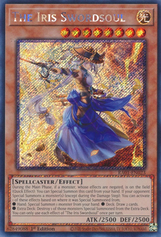 The Iris Swordsoul [RA01-EN023] Platinum Secret Rare | Fandemonia Ltd