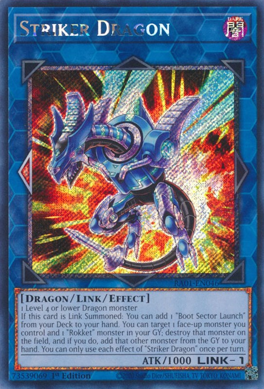 Striker Dragon [RA01-EN046] Platinum Secret Rare | Fandemonia Ltd