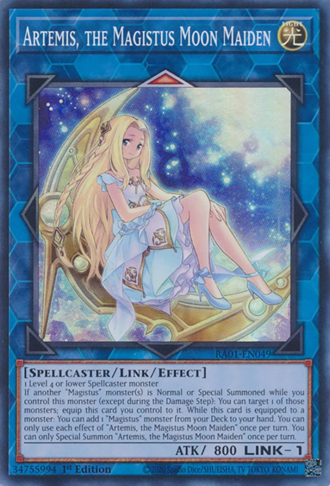 Artemis, the Magistus Moon Maiden [RA01-EN049] Super Rare | Fandemonia Ltd