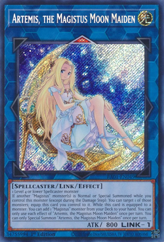 Artemis, the Magistus Moon Maiden [RA01-EN049] Secret Rare | Fandemonia Ltd