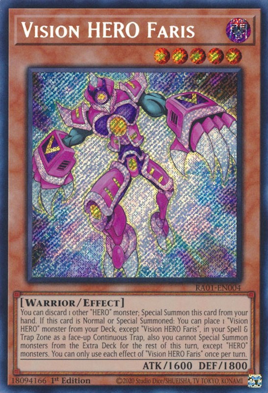 Vision HERO Faris [RA01-EN004] Secret Rare | Fandemonia Ltd