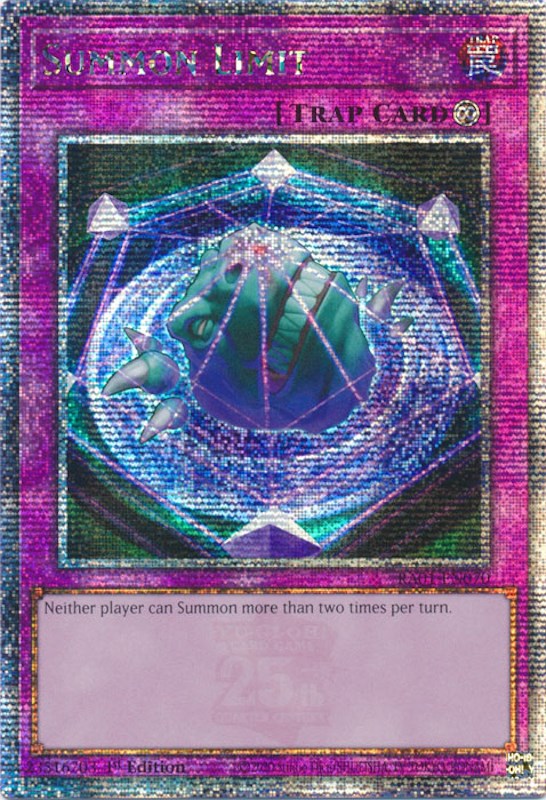 Summon Limit [RA01-EN070] Quarter Century Secret Rare | Fandemonia Ltd