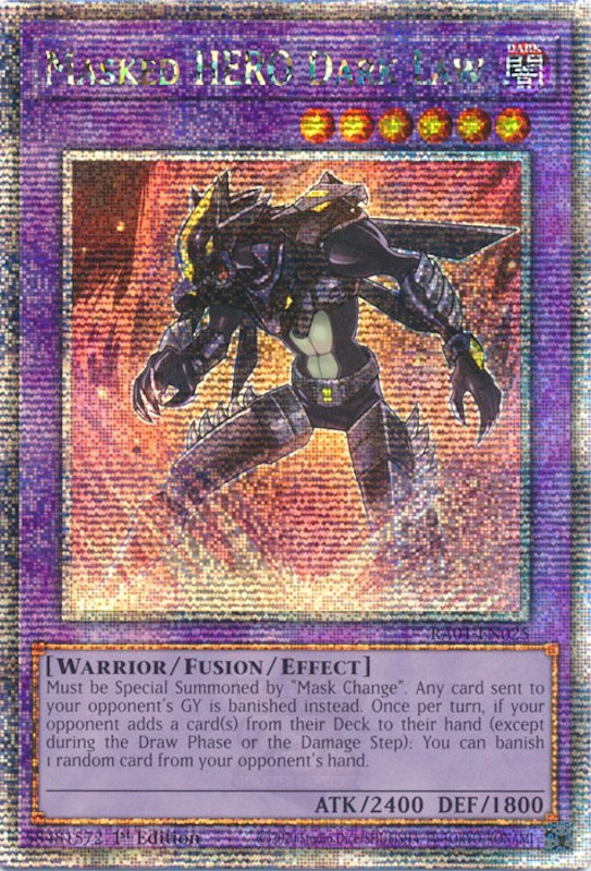 Masked HERO Dark Law [RA01-EN025] Quarter Century Secret Rare | Fandemonia Ltd