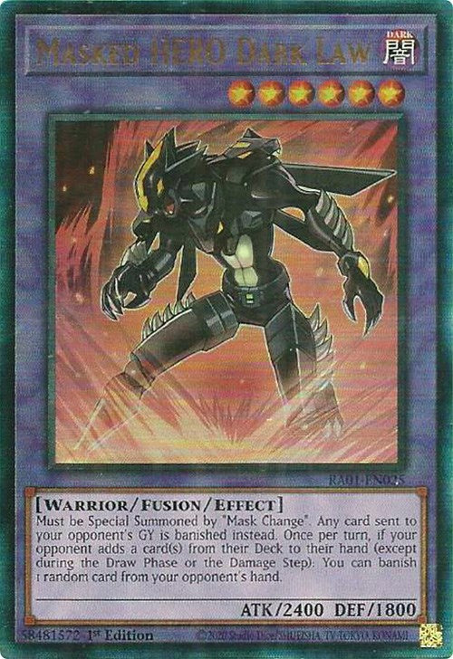 Masked HERO Dark Law [RA01-EN025] Prismatic Ultimate Rare | Fandemonia Ltd