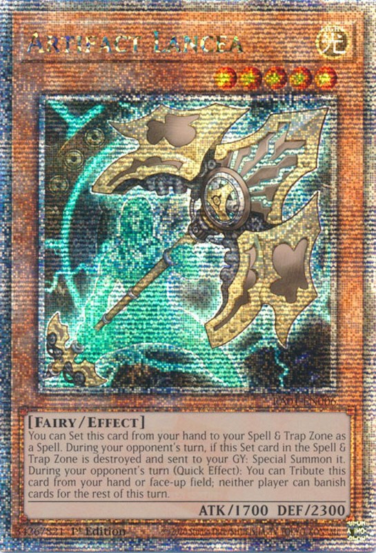 Artifact Lancea [RA01-EN006] Quarter Century Secret Rare | Fandemonia Ltd