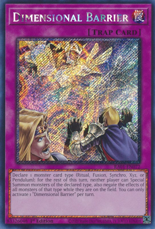 Dimensional Barrier [RA01-EN072] Platinum Secret Rare | Fandemonia Ltd