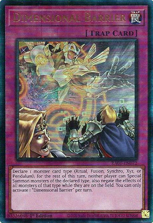 Dimensional Barrier [RA01-EN072] Prismatic Ultimate Rare | Fandemonia Ltd