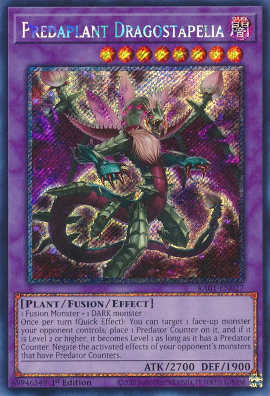 Predaplant Dragostapelia [RA01-EN027] Platinum Secret Rare | Fandemonia Ltd