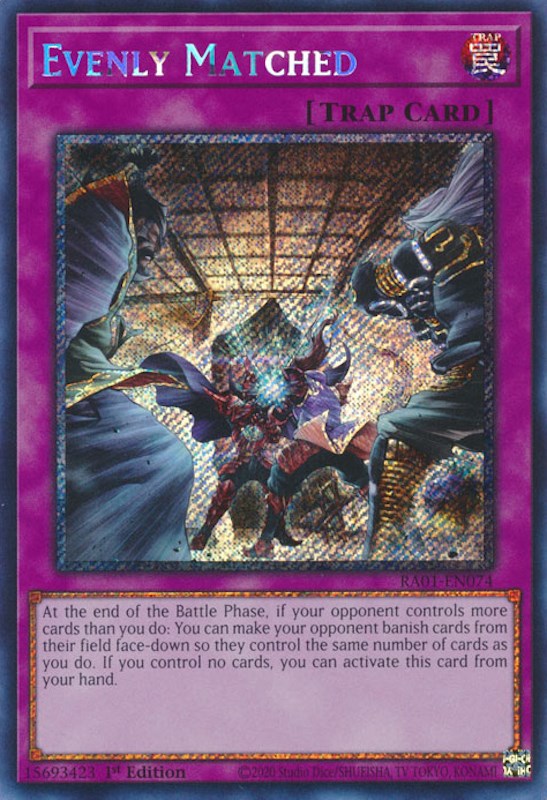 Evenly Matched [RA01-EN074] Platinum Secret Rare | Fandemonia Ltd