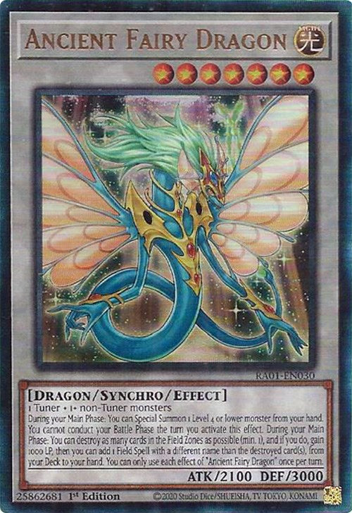 Ancient Fairy Dragon [RA01-EN030] Prismatic Ultimate Rare | Fandemonia Ltd