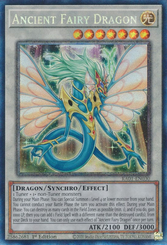 Ancient Fairy Dragon [RA01-EN030] Prismatic Collector's Rare | Fandemonia Ltd