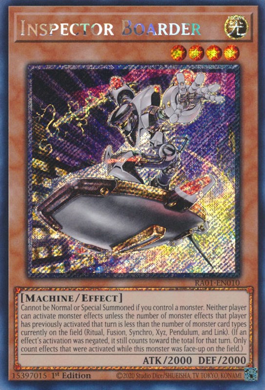 Inspector Boarder [RA01-EN010] Platinum Secret Rare | Fandemonia Ltd