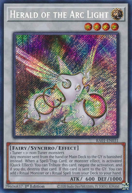 Herald of the Arc Light [RA01-EN031] Secret Rare | Fandemonia Ltd