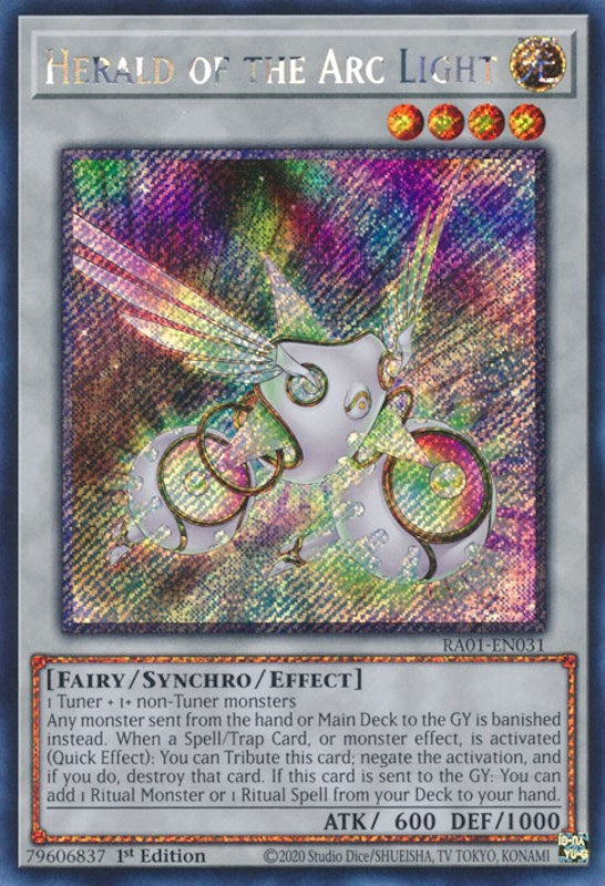 Herald of the Arc Light [RA01-EN031] Platinum Secret Rare | Fandemonia Ltd