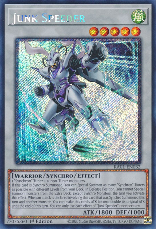 Junk Speeder [RA01-EN032] Platinum Secret Rare | Fandemonia Ltd