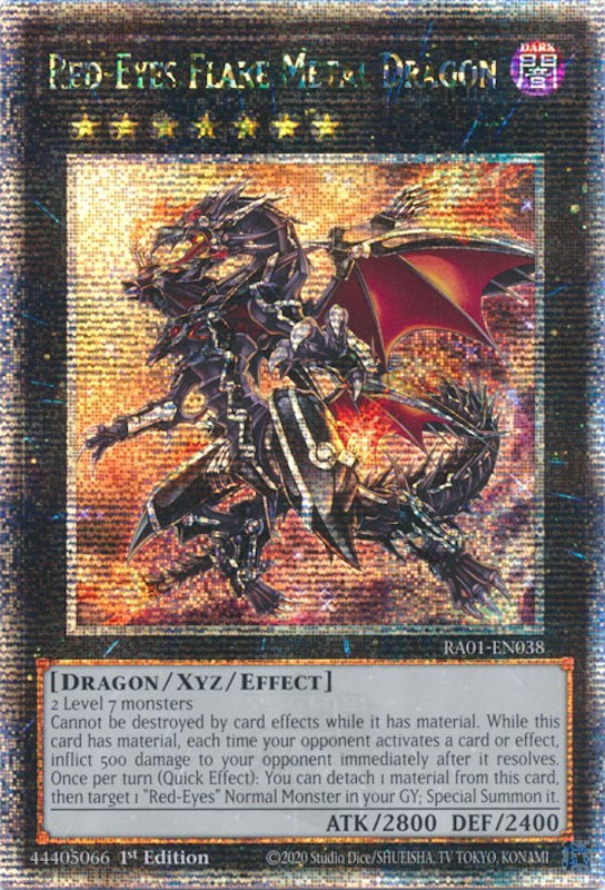 Red-Eyes Flare Metal Dragon [RA01-EN038] Quarter Century Secret Rare | Fandemonia Ltd