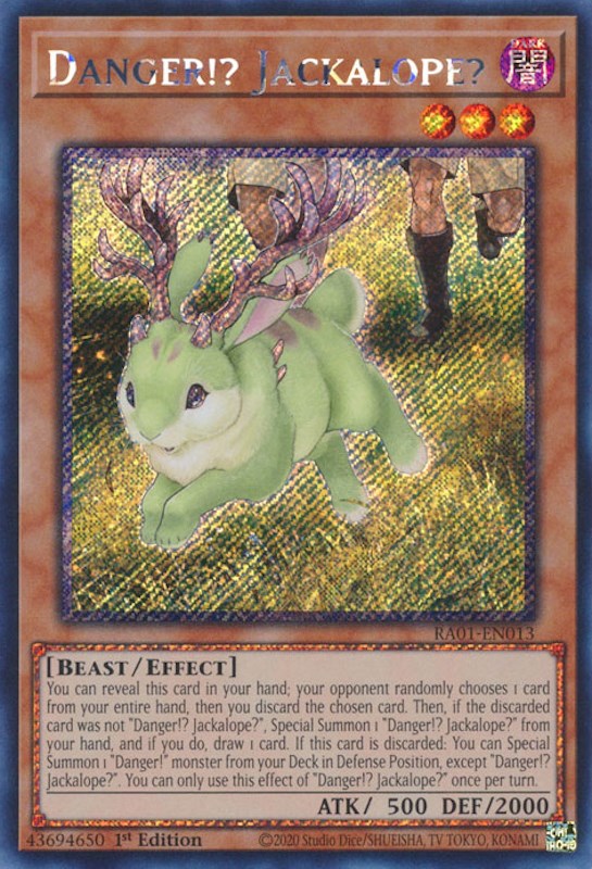 Danger!? Jackalope? [RA01-EN013] Platinum Secret Rare | Fandemonia Ltd