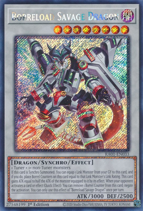 Borreload Savage Dragon [RA01-EN033] Platinum Secret Rare | Fandemonia Ltd