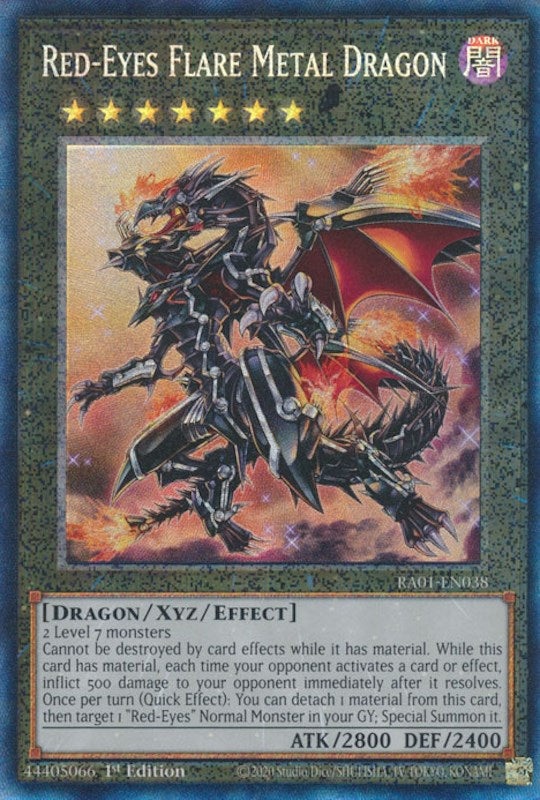 Red-Eyes Flare Metal Dragon [RA01-EN038] Prismatic Collector's Rare | Fandemonia Ltd