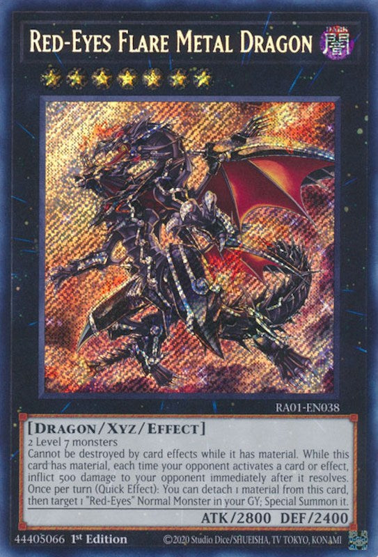 Red-Eyes Flare Metal Dragon [RA01-EN038] Secret Rare | Fandemonia Ltd