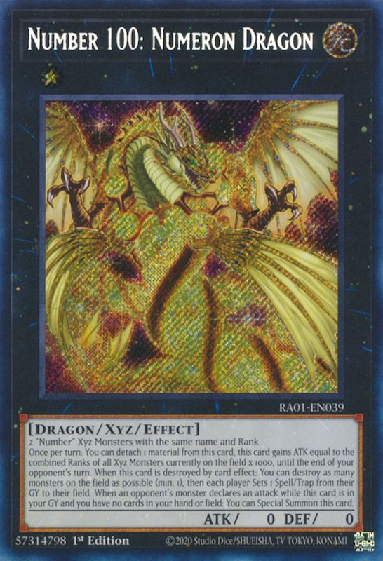 Number 100: Numeron Dragon [RA01-EN039] Secret Rare | Fandemonia Ltd