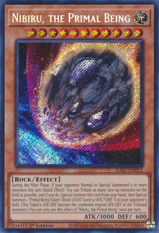 Nibiru, the Primal Being [RA01-EN015] Secret Rare | Fandemonia Ltd