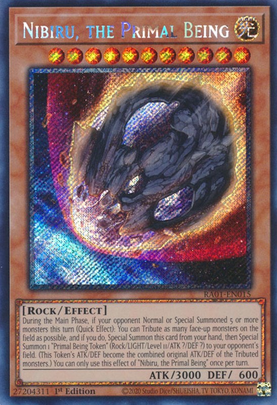 Nibiru, the Primal Being [RA01-EN015] Platinum Secret Rare | Fandemonia Ltd