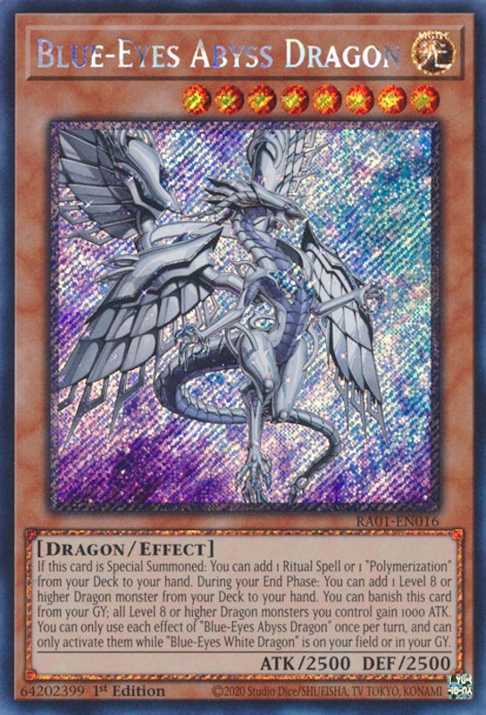 Blue-Eyes Abyss Dragon [RA01-EN016] Platinum Secret Rare | Fandemonia Ltd