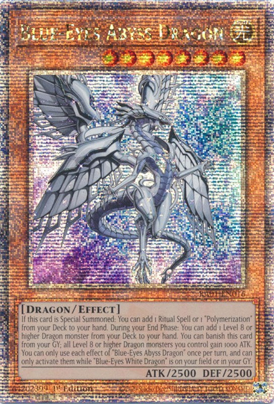 Blue-Eyes Abyss Dragon [RA01-EN016] Quarter Century Secret Rare | Fandemonia Ltd