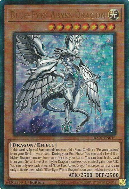 Blue-Eyes Abyss Dragon [RA01-EN016] Prismatic Ultimate Rare | Fandemonia Ltd