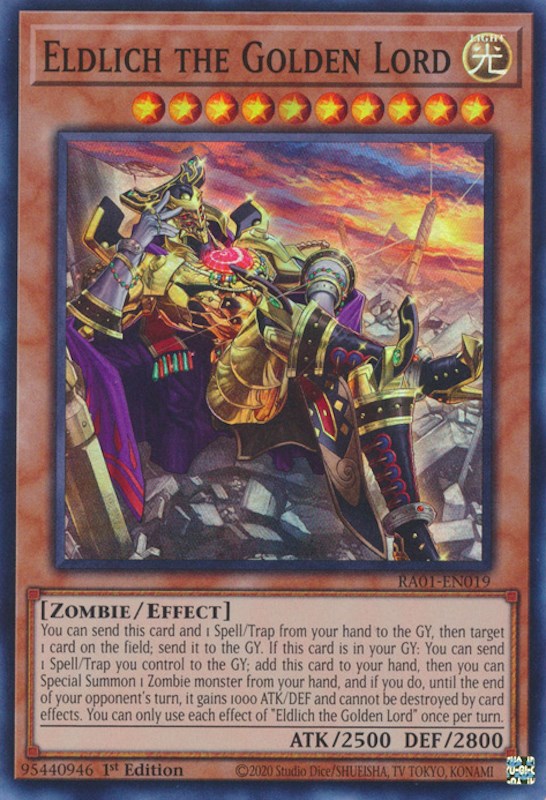 Eldlich the Golden Lord (Alternate Art) [RA01-EN019] Super Rare | Fandemonia Ltd