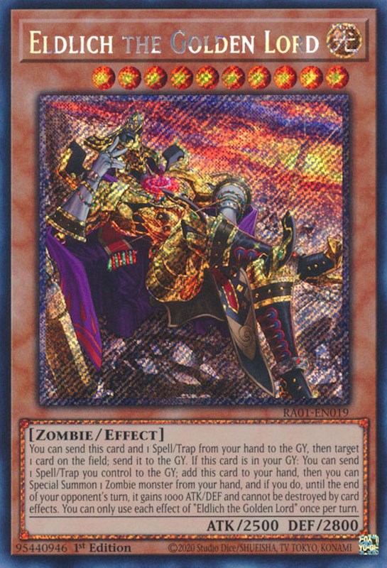 Eldlich the Golden Lord (Alternate Art) [RA01-EN019] Platinum Secret Rare | Fandemonia Ltd