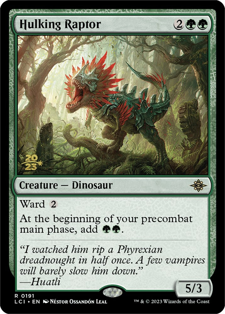 Hulking Raptor [The Lost Caverns of Ixalan Prerelease Cards] | Fandemonia Ltd