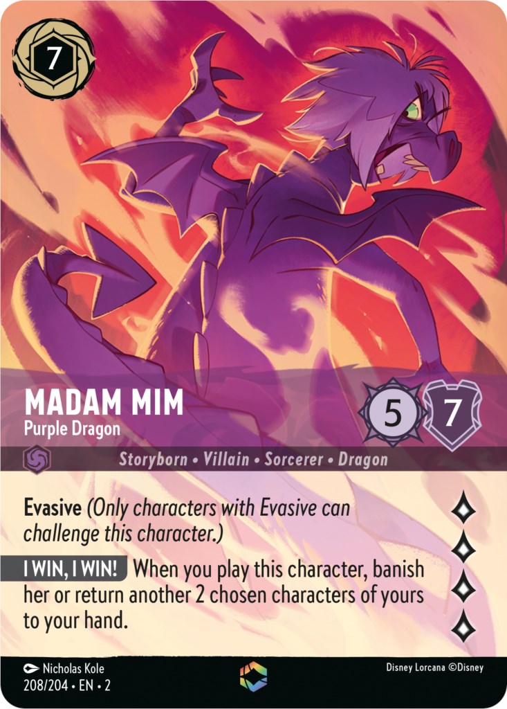 Madam Mim - Purple Dragon (Enchanted) (208/204) [Rise of the Floodborn] | Fandemonia Ltd