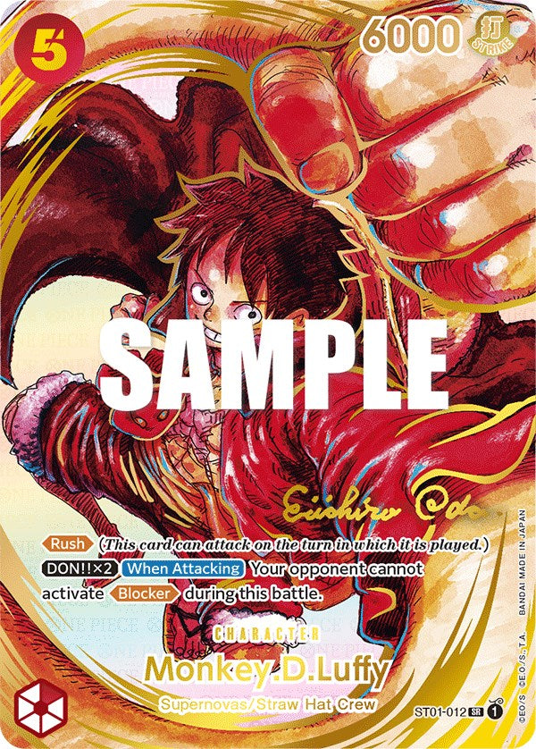 Monkey.D.Luffy (Alternate Art) (Gold-Stamped Signature) [Starter Deck: Straw Hat Crew] | Fandemonia Ltd