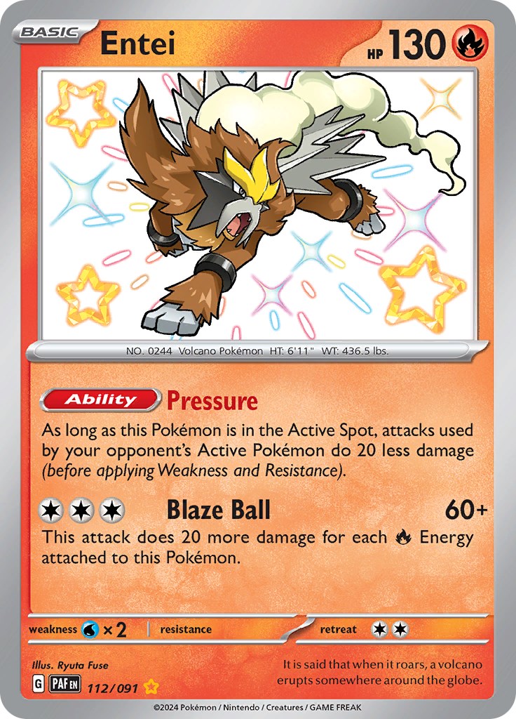 Entei (112/091) [Scarlet & Violet: Paldean Fates] | Fandemonia Ltd