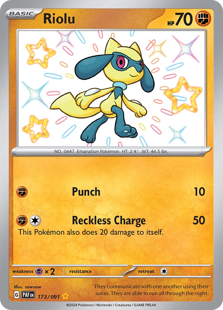 Riolu (173/091) [Scarlet & Violet: Paldean Fates] | Fandemonia Ltd