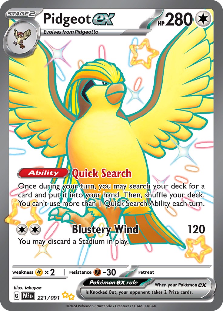 Pidgeot ex (221/091) [Scarlet & Violet: Paldean Fates] | Fandemonia Ltd