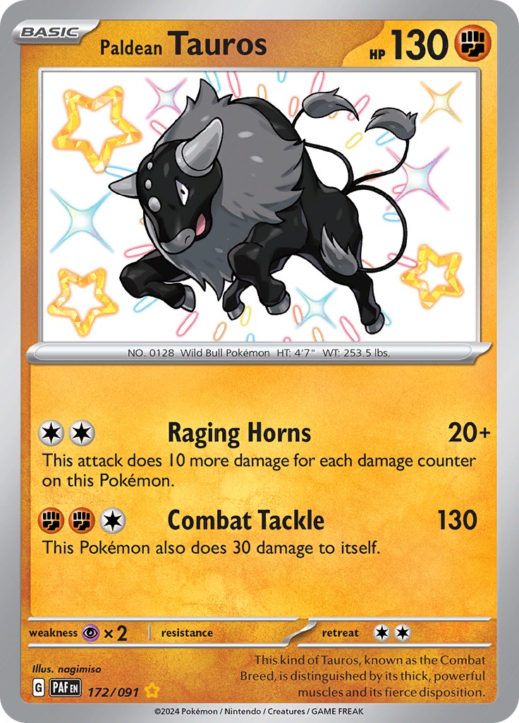 Paldean Tauros (172/091) [Scarlet & Violet: Paldean Fates] | Fandemonia Ltd