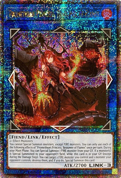 Promethean Princess, Bestower of Flames [PHNI-EN052] Quarter Century Secret Rare | Fandemonia Ltd