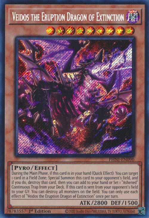 Veidos the Eruption Dragon of Extinction [PHNI-EN090] Secret Rare | Fandemonia Ltd