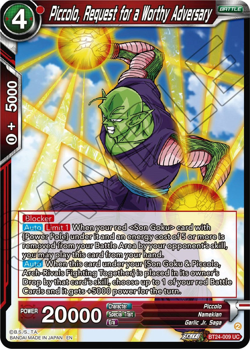 Piccolo, Request for a Worthy Adversary (BT24-009) [Beyond Generations] | Fandemonia Ltd